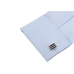 Mansetinööbid - emailitud reljeefne must triip Mansetinööbid - emailitud reljeefne must triip